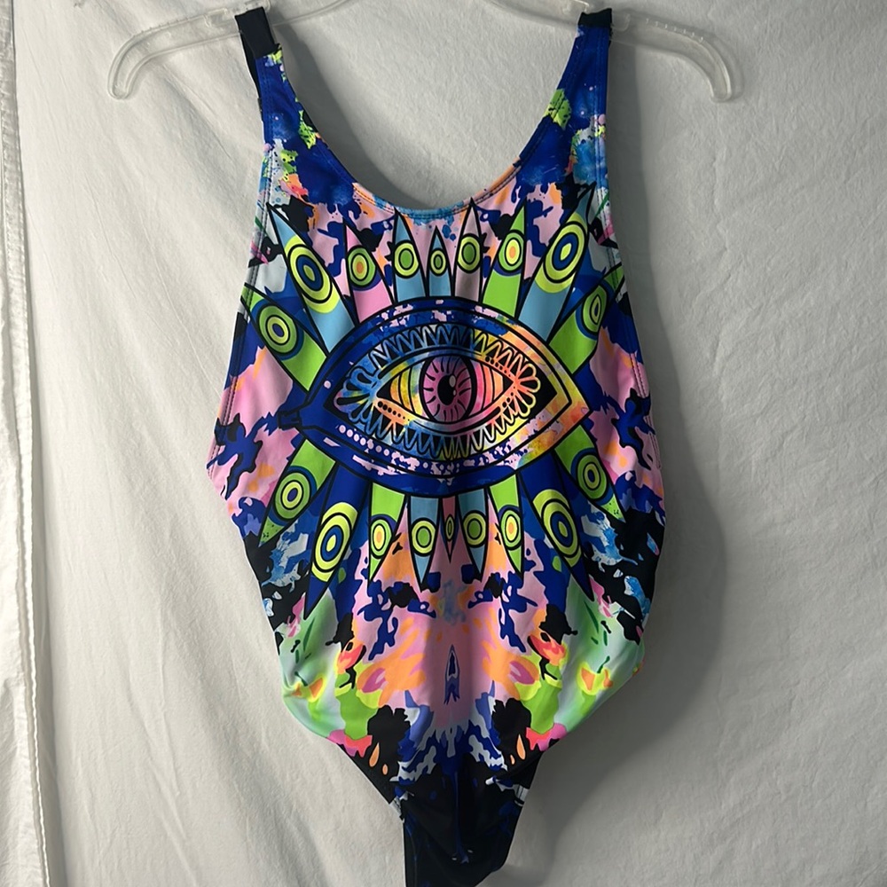 One piece, multicolored size large ladies, bathing suit